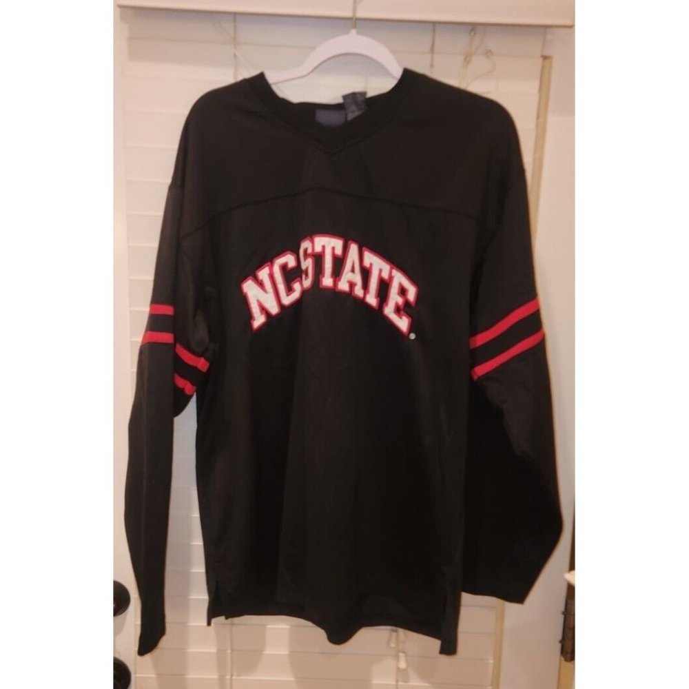 NC STATE long sleeve shirt mens jersey style shirt LARGE preowned wolfpack